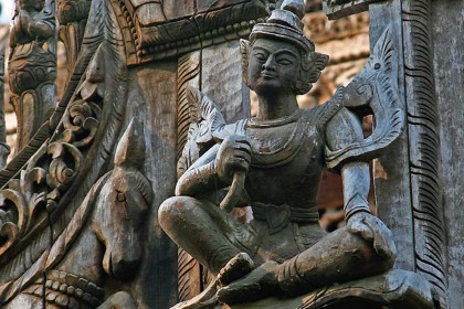 Shwe Nan Daw Kyaung where you can explore  Wood sculpture of Yatana Pone era
